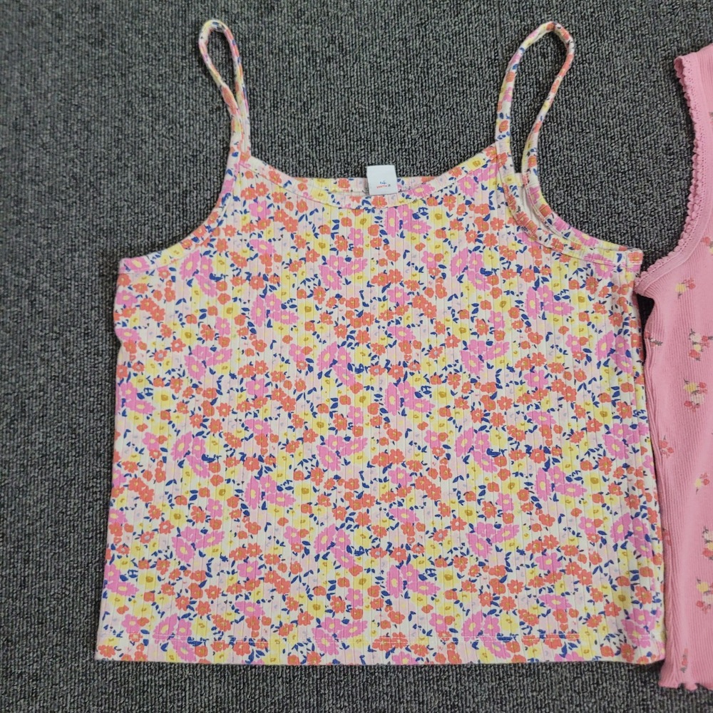 Old Navy XL Girls Top Bundle Pink Floral Smocked Puff Sleeve Tank Cami 3pc - Picture 4 of 6